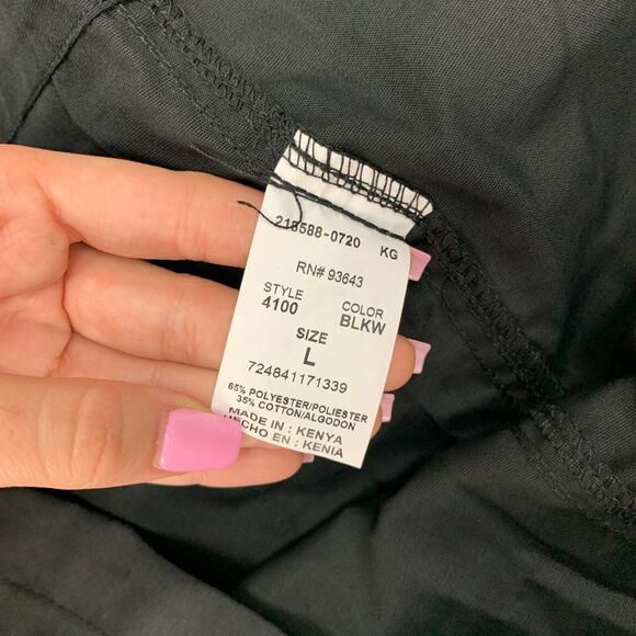 Cherokee Scrub Pant Mens L Large Black Drawstring Waist Straight Workwear Cargo - Picture 6 of 13